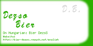 dezso bier business card